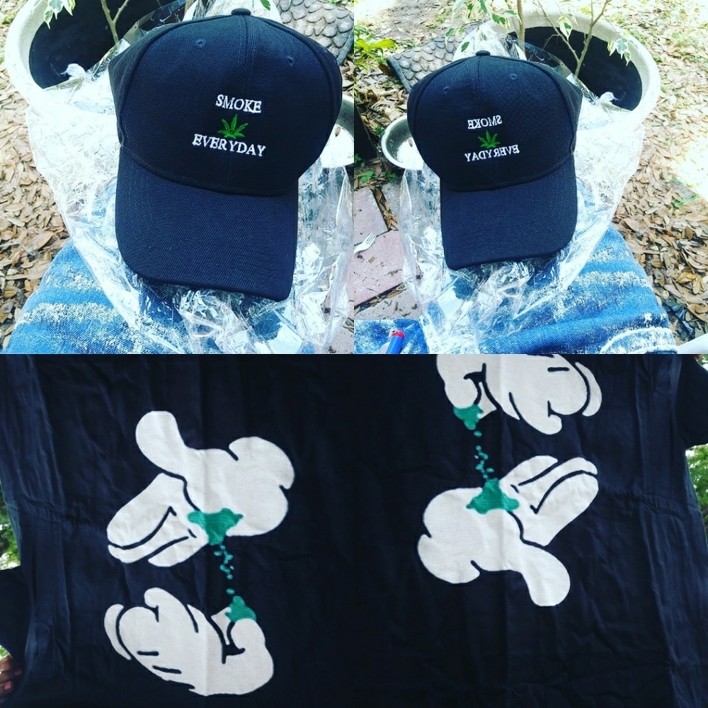 Mens tee and hat